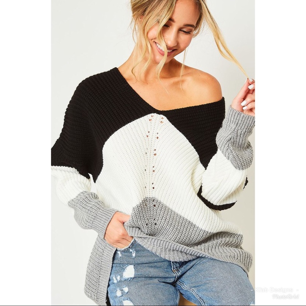 ā¤ļøLAST 2! Chunky Color Block Relaxed Fit Sweater! - Picture 4 of 6